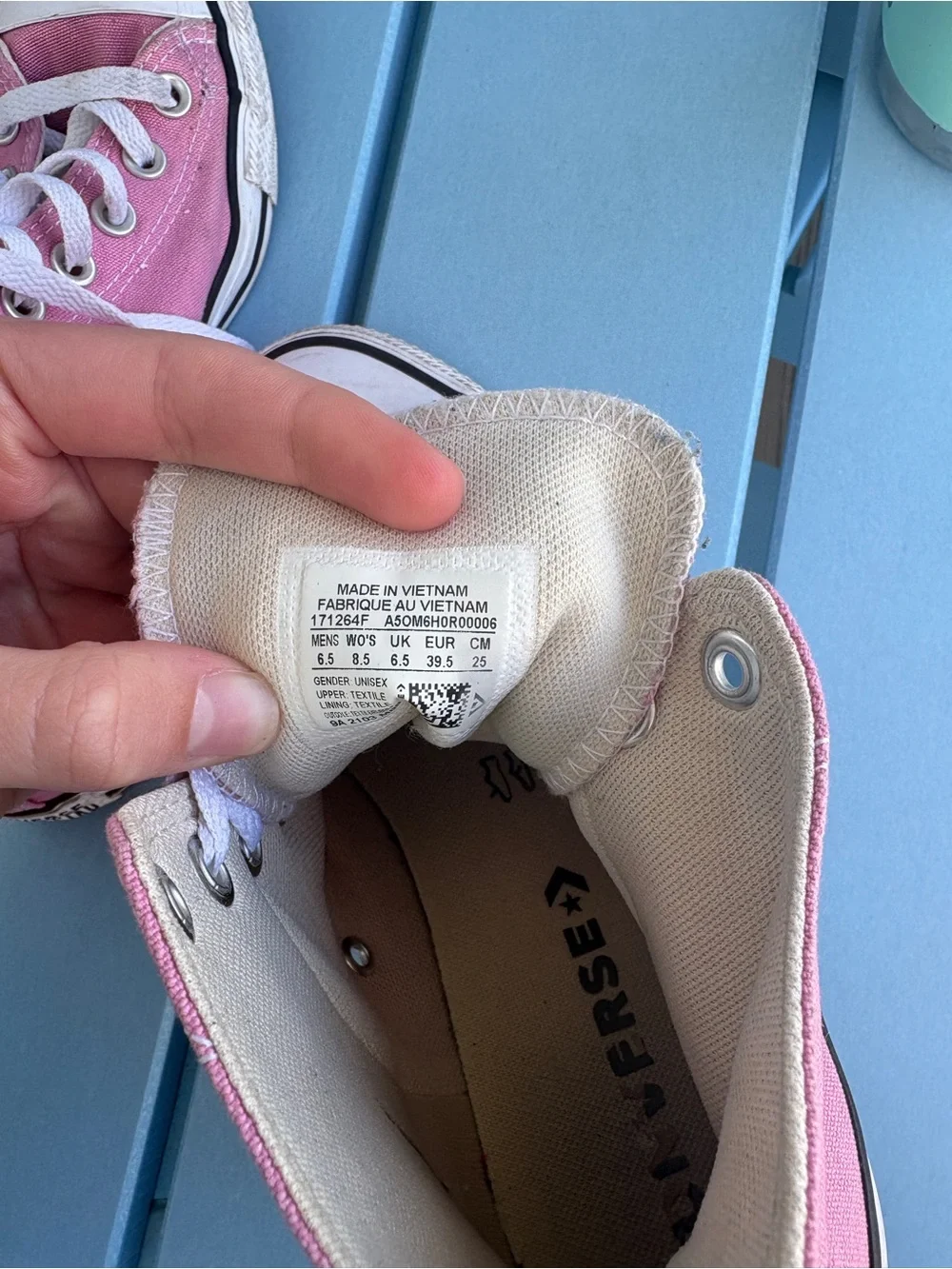 Converse Pink High-Top Canvas Sneakers with White Accents - Picture 5 of 5